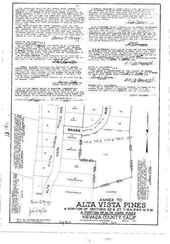 Click to see Subdivision Book 1, pg. 81 (1945) of Nevada County Recorders Subdivision Maps Book 1