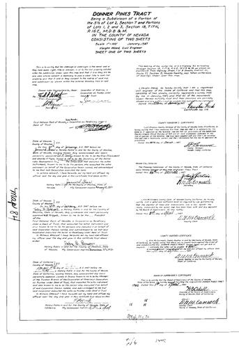 Click to see Subdivision Book 1, pg. 84 (1947) of Nevada County Recorders Subdivision Maps Book 1
