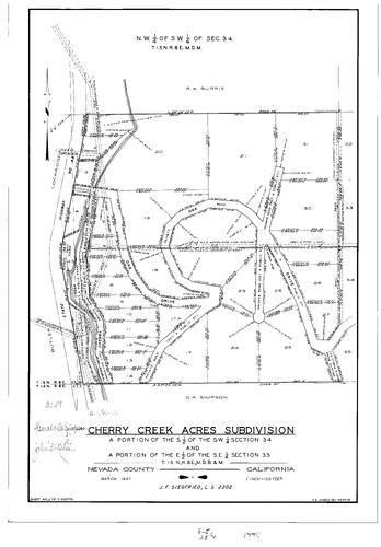 Click to see Subdivision Book 1, pg. 85 (1947) of Nevada County Recorders Subdivision Maps Book 1