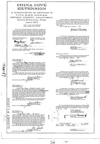 Click to see Subdivision Book 1, pg. 87 (1947) of Nevada County Recorders Subdivision Maps Book 1