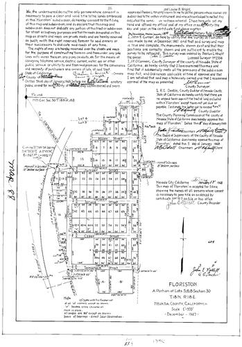 Click to see Subdivision Book 1, pg. 88 (1948) of Nevada County Recorders Subdivision Maps Book 1