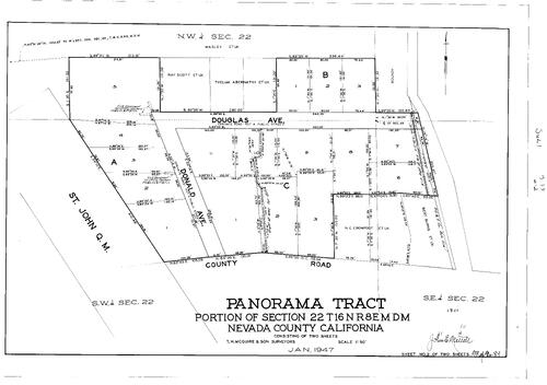 Click to see Subdivision Book 1, pg. 89 (1948) of Nevada County Recorders Subdivision Maps Book 1