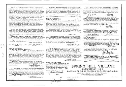 Click to see Subdivision Book 1, pg. 94 (1949) of Nevada County Recorders Subdivision Maps Book 1