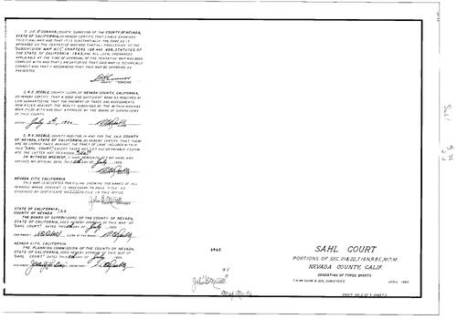 Click to see Subdivision Book 1, pg. 96 (1950) of Nevada County Recorders Subdivision Maps Book 1