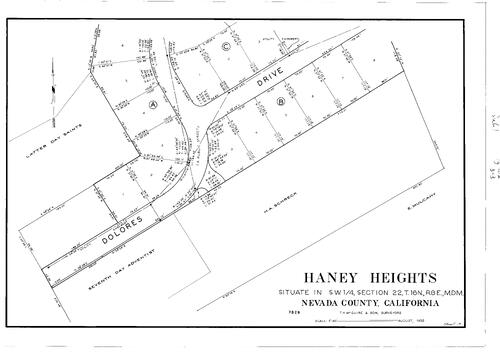Click to see Subdivision Book 1, pg. 102 (1952) of Nevada County Recorders Subdivision Maps Book 1
