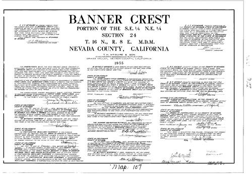 Click to see Subdivision Book 1, pg. 107 (1956) of Nevada County Recorders Subdivision Maps Book 1
