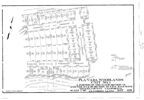 Click to see Subdivision Book 1, pg. 112 (1958) of Nevada County Recorders Subdivision Maps Book 1
