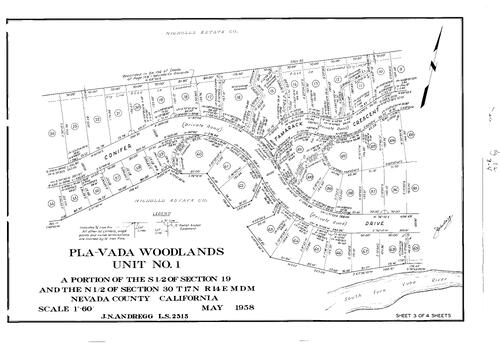 Click to see Subdivision Book 1, pg. 112 (1958) of Nevada County Recorders Subdivision Maps Book 1