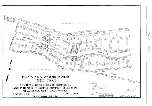 Click to see Subdivision Book 1, pg. 112 (1958) of Nevada County Recorders Subdivision Maps Book 1