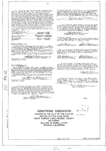 Click to see Subdivision Book 1, pg. 114 (1959) of Nevada County Recorders Subdivision Maps Book 1