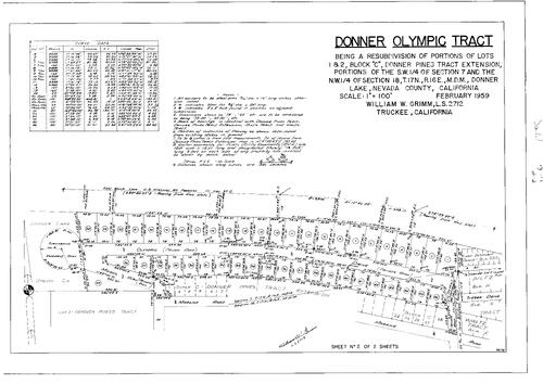 Click to see Subdivision Book 1, pg. 115 (1959) of Nevada County Recorders Subdivision Maps Book 1