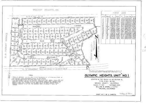 Click to see Subdivision Book 1, pg. 116 (1959) of Nevada County Recorders Subdivision Maps Book 1