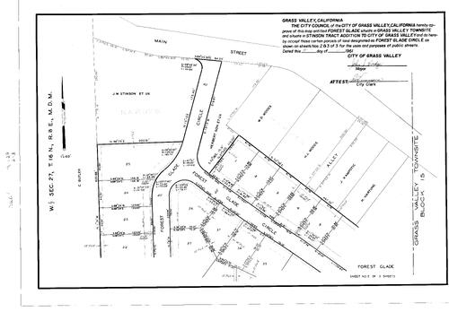 Click to see Subdivision Book 1, pg. 129 (1961) of Nevada County Recorders Subdivision Maps Book 1