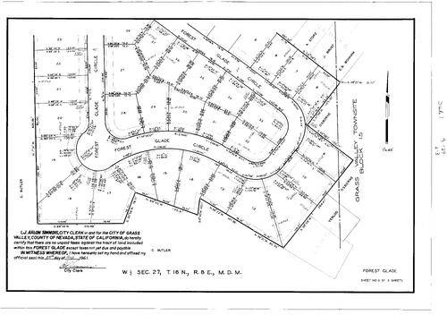 Click to see Subdivision Book 1, pg. 129 (1961) of Nevada County Recorders Subdivision Maps Book 1