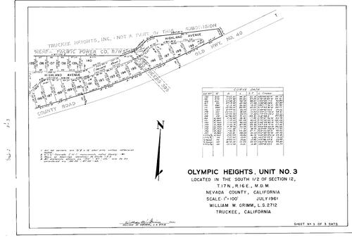 Click to see Subdivision Book 2, pg. 1 (1961) of Nevada County Recorders Subdivision Maps Book 2
