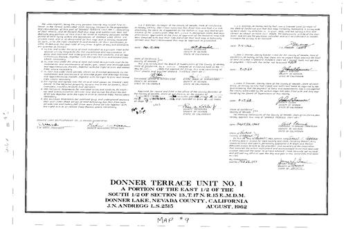 Click to see Subdivision Book 2, pg. 9 (1962) of Nevada County Recorders Subdivision Maps Book 2