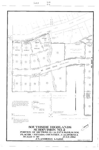 Click to see Subdivision Book 2, pg. 10 (1962) of Nevada County Recorders Subdivision Maps Book 2