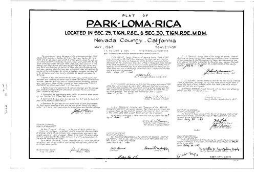 Click to see Subdivision Book 2, pg. 14 (1963) of Nevada County Recorders Subdivision Maps Book 2