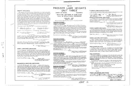 Click to see Subdivision Book 2, pg. 16 (1963) of Nevada County Recorders Subdivision Maps Book 2