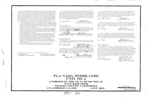 Click to see Subdivision Book 2, pg. 20 (1963) of Nevada County Recorders Subdivision Maps Book 2