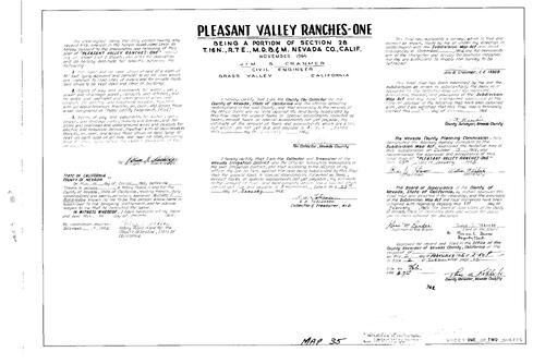 Click to see Subdivision Book 2, pg. 35 (1965) of Nevada County Recorders Subdivision Maps Book 2