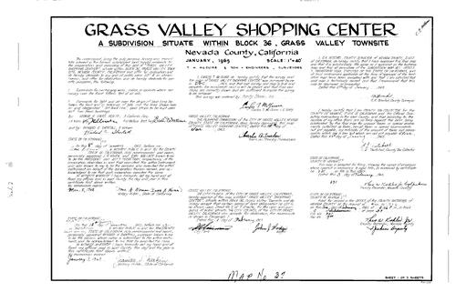 Click to see Subdivision Book 2, pg. 37 (1965) of Nevada County Recorders Subdivision Maps Book 2