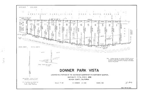 Click to see Subdivision Book 2, pg. 38 (1965) of Nevada County Recorders Subdivision Maps Book 2