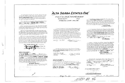 Click to see Subdivision Book 2, pg. 46 (1965) of Nevada County Recorders Subdivision Maps Book 2