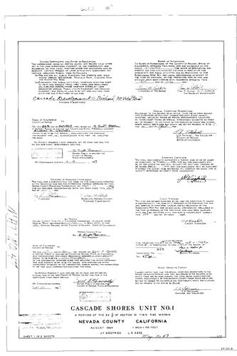 Click to see Subdivision Book 2, pg. 47 (1965) of Nevada County Recorders Subdivision Maps Book 2