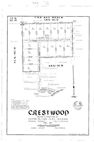 Click to see Subdivision Book 2, pg. 48 (1965) of Nevada County Recorders Subdivision Maps Book 2