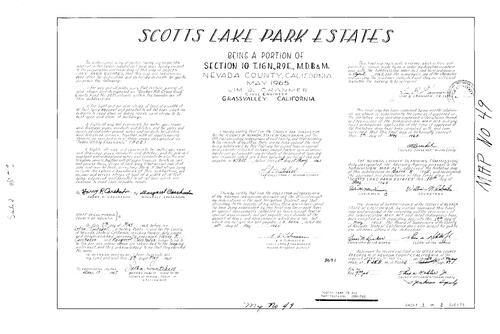 Click to see Subdivision Book 2, pg. 49 (1965) of Nevada County Recorders Subdivision Maps Book 2