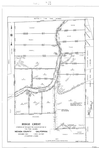 Click to see Subdivision Book 2, pg. 53 (1965) of Nevada County Recorders Subdivision Maps Book 2