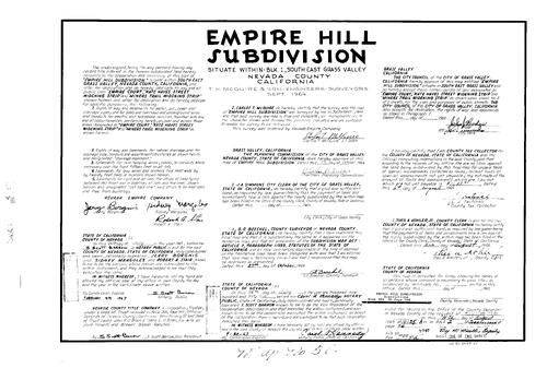 Click to see Subdivision Book 2, pg. 56 (1965) of Nevada County Recorders Subdivision Maps Book 2