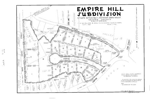 Click to see Subdivision Book 2, pg. 56 (1965) of Nevada County Recorders Subdivision Maps Book 2