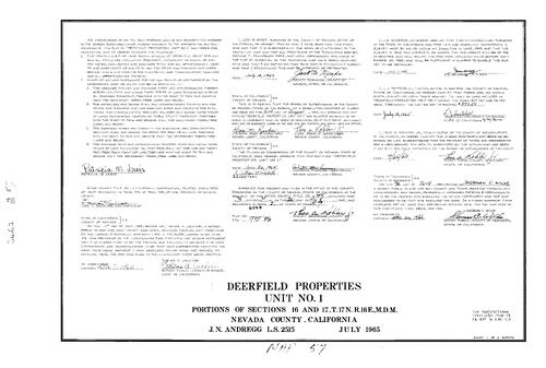 Click to see Subdivision Book 2, pg. 57 (1965) of Nevada County Recorders Subdivision Maps Book 2