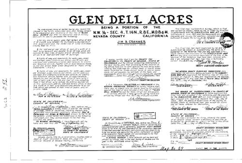 Click to see Subdivision Book 2, pg. 59 (1965) of Nevada County Recorders Subdivision Maps Book 2