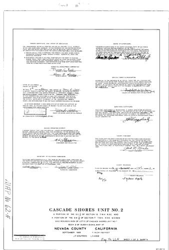 Click to see Subdivision Book 2, pg. 62A (1965) of Nevada County Recorders Subdivision Maps Book 2