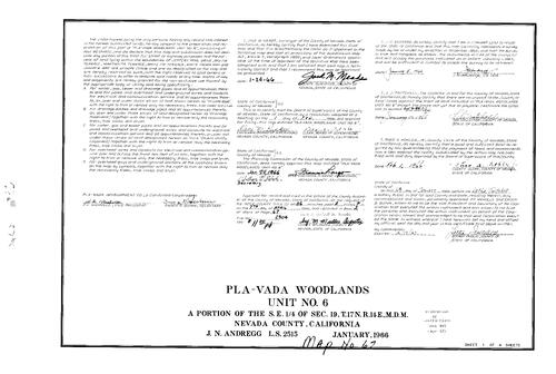 Click to see Subdivision Book 2, pg. 67 (1966) of Nevada County Recorders Subdivision Maps Book 2