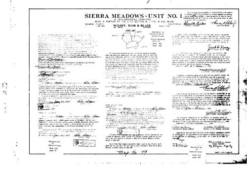 Click to see Subdivision Book 2, pg. 79 (1966) of Nevada County Recorders Subdivision Maps Book 2