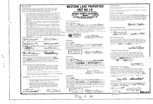 Click to see Subdivision Book 2, pg. 84 (1967) of Nevada County Recorders Subdivision Maps Book 2
