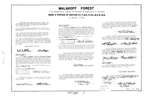 Click to see Subdivision Book 3, pg. 1 (1968) of Nevada County Recorders Subdivision Maps Book 3