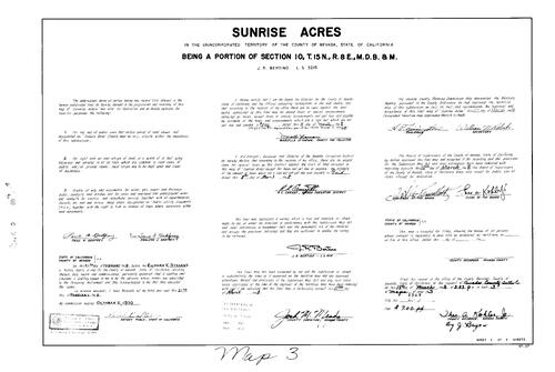 Click to see Subdivision Book 3, pg. 3 (1968) of Nevada County Recorders Subdivision Maps Book 3