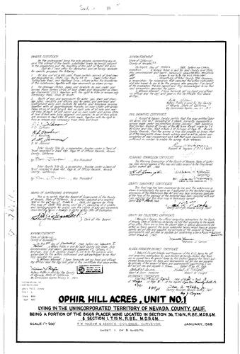 Click to see Subdivision Book 3, pg. 5 (1968) of Nevada County Recorders Subdivision Maps Book 3