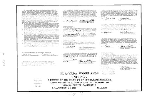 Click to see Subdivision Book 3, pg. 10 (1968) of Nevada County Recorders Subdivision Maps Book 3