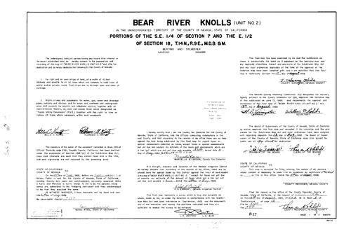 Click to see Subdivision Book 3, pg. 12 (1968) of Nevada County Recorders Subdivision Maps Book 3