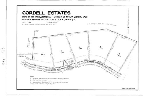 Click to see Subdivision Book 3, pg. 13 (1968) of Nevada County Recorders Subdivision Maps Book 3