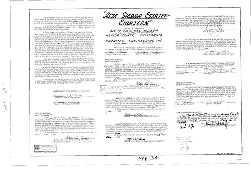 Click to see Subdivision Book 3, pg. 34 (1969) of Nevada County Recorders Subdivision Maps Book 3