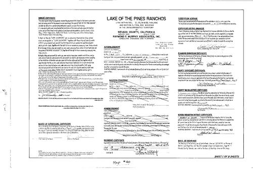 Click to see Subdivision Book 3, pg. 40 (1969) of Nevada County Recorders Subdivision Maps Book 3
