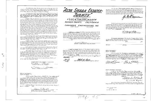 Click to see Subdivision Book 3, pg. 45 (1969) of Nevada County Recorders Subdivision Maps Book 3