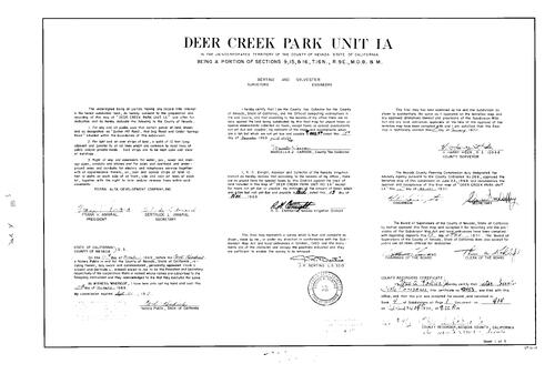 Click to see Subdivision Book 4, pg. 1 (1970) of Nevada County Recorders Subdivision Maps Book 4